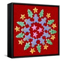 Wreath of Christmas Cookies-null-Framed Stretched Canvas
