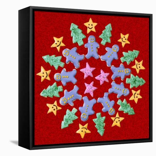 Wreath of Christmas Cookies-null-Framed Stretched Canvas