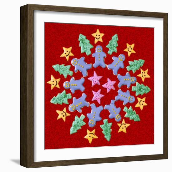 Wreath of Christmas Cookies-null-Framed Giclee Print