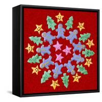 Wreath of Christmas Cookies-null-Framed Stretched Canvas