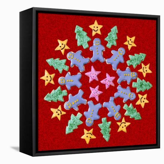 Wreath of Christmas Cookies-null-Framed Stretched Canvas