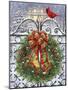 Wreath on Gate with Red Robbon-MAKIKO-Mounted Giclee Print