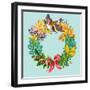 Wreath with Bird-Olga Kovaleva-Framed Giclee Print