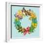 Wreath with Bird-Olga Kovaleva-Framed Giclee Print