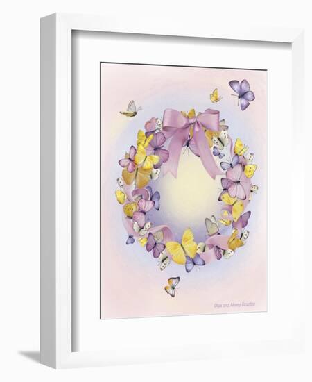 Wreath With Butterflies-Olga And Alexey Drozdov-Framed Giclee Print