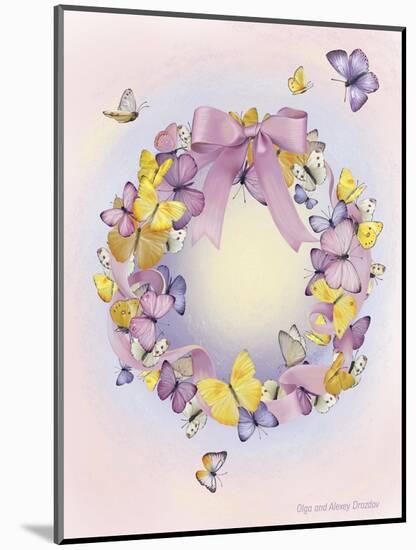 Wreath With Butterflies-Olga And Alexey Drozdov-Mounted Giclee Print