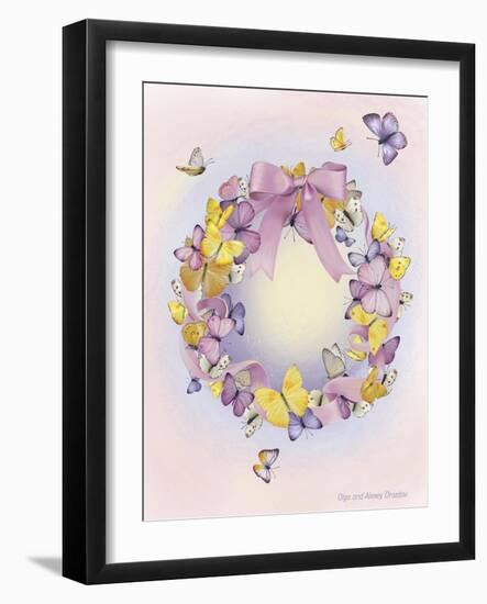 Wreath With Butterflies-Olga And Alexey Drozdov-Framed Giclee Print