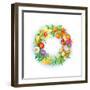 Wreath with Dried Flowers-Olga Kovaleva-Framed Giclee Print