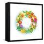 Wreath with Dried Flowers-Olga Kovaleva-Framed Stretched Canvas