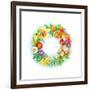 Wreath with Dried Flowers-Olga Kovaleva-Framed Giclee Print