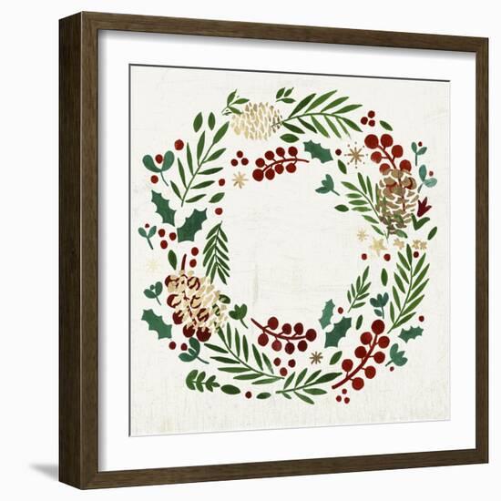 Wreath with Pinecones-PI Studio-Framed Art Print