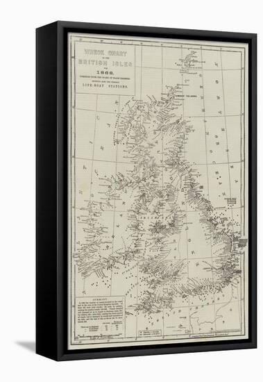 Wreck Chart of the British Isles for 1868-John Dower-Framed Stretched Canvas