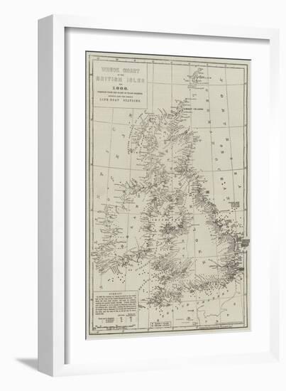 Wreck Chart of the British Isles for 1868-John Dower-Framed Giclee Print