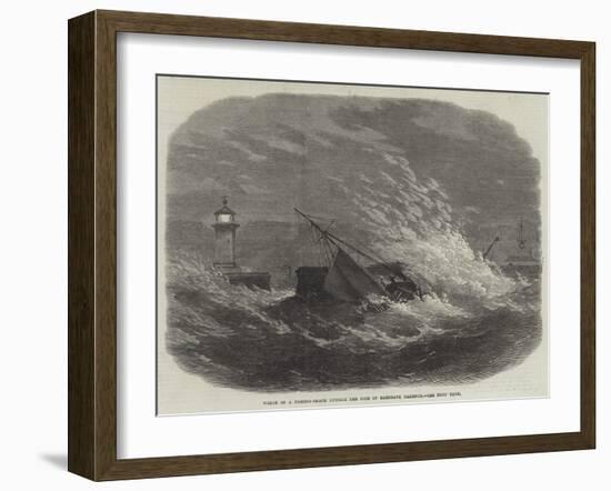Wreck of a Fishing-Smack Outside the Pier of Ramsgate Harbour-Edwin Weedon-Framed Giclee Print