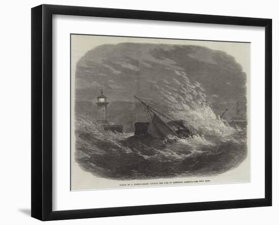 Wreck of a Fishing-Smack Outside the Pier of Ramsgate Harbour-Edwin Weedon-Framed Giclee Print