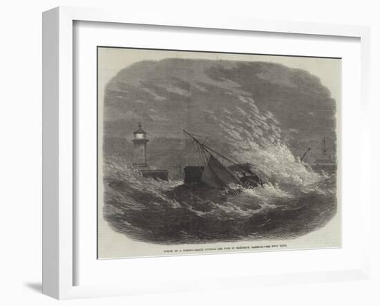 Wreck of a Fishing-Smack Outside the Pier of Ramsgate Harbour-Edwin Weedon-Framed Giclee Print