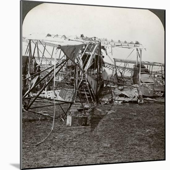 Wreck of a German Bomber That Tried to Break Through the Aerial Defence, World War I, 1914-1918-null-Mounted Photographic Print