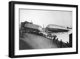 Wreck of Britain's Greatest Airship, the Mayfly, at Barrow, 1911-Thomas E. & Horace Grant-Framed Photographic Print