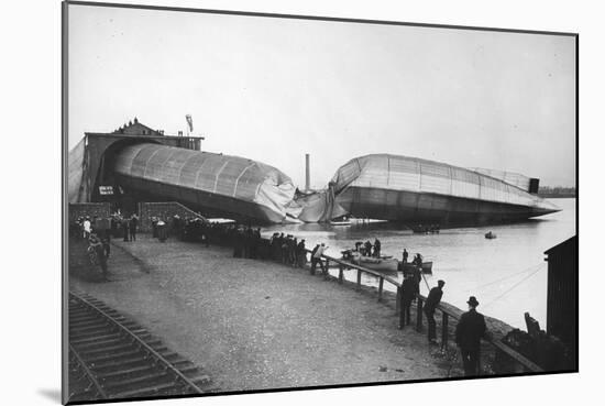 Wreck of Britain's Greatest Airship, the Mayfly, at Barrow, 1911-Thomas E. & Horace Grant-Mounted Photographic Print