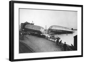 Wreck of Britain's Greatest Airship, the Mayfly, at Barrow, 1911-Thomas E. & Horace Grant-Framed Photographic Print