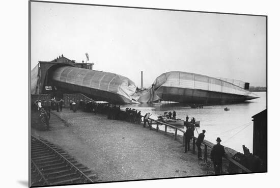 Wreck of Britain's Greatest Airship, the Mayfly, at Barrow, 1911-Thomas E. & Horace Grant-Mounted Photographic Print