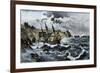 Wreck of Columbus's Flagship Santa Maria on the Coast of Hispaniola, c.1492-null-Framed Giclee Print