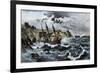 Wreck of Columbus's Flagship Santa Maria on the Coast of Hispaniola, c.1492-null-Framed Giclee Print