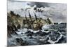 Wreck of Columbus's Flagship Santa Maria on the Coast of Hispaniola, c.1492-null-Mounted Giclee Print