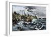 Wreck of Columbus's Flagship Santa Maria on the Coast of Hispaniola, c.1492-null-Framed Giclee Print