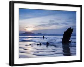 Wreck of Helvetia, Worms Head, Rhossili Bay, Gower, West Wales, Wales, United Kingdom, Europe-Billy Stock-Framed Photographic Print