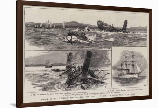 Wreck of the American Mail-Steamer, San Pablo, on the Tan Rocks, Near Hong Kong-null-Framed Giclee Print