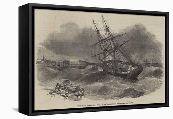 Wreck of the English Brig Hebe, in the Colombo Roads, Ceylon-null-Framed Stretched Canvas
