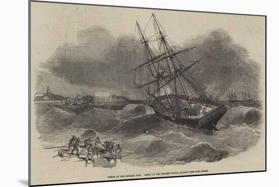 Wreck of the English Brig Hebe, in the Colombo Roads, Ceylon-null-Mounted Giclee Print