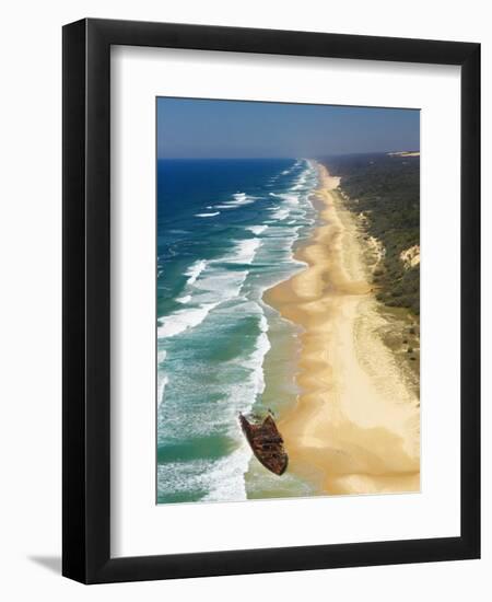 Wreck of the Maheno, Seventy Five Mile Beach, Fraser Island, Queensland, Australia-David Wall-Framed Photographic Print