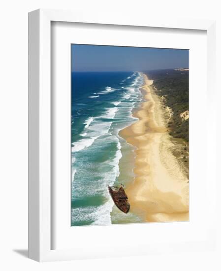 Wreck of the Maheno, Seventy Five Mile Beach, Fraser Island, Queensland, Australia-David Wall-Framed Photographic Print