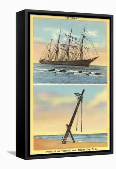 Wreck of the Sindia, Ocean City, New Jersey-null-Framed Stretched Canvas