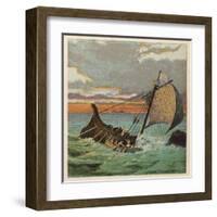 Wreck of the White Ship-Joseph Kronheim-Framed Art Print