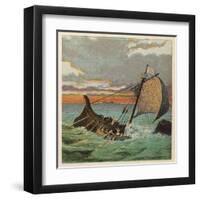 Wreck of the White Ship-Joseph Kronheim-Framed Art Print