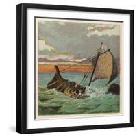 Wreck of the White Ship-Joseph Kronheim-Framed Art Print