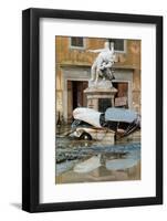Wrecked Car Near Statue-Vittoriano Rastelli-Framed Photographic Print
