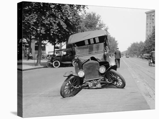 Wrecked Car on Washington, D.C. Street in 1922-null-Stretched Canvas