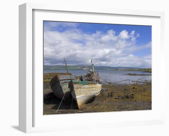 Wrecked Fishing Boats Near Salen, Isle of Mull, Inner Hebrides, Scotland, United Kingdom, Europe-Neale Clarke-Framed Photographic Print