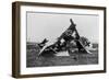 Wrecked German Biplane Photograph-Lantern Press-Framed Art Print