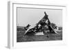 Wrecked German Biplane Photograph-Lantern Press-Framed Art Print