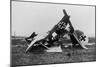 Wrecked German Biplane Photograph-Lantern Press-Mounted Art Print