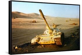 Wrecked Jordanian Tanks in Judean Hills-null-Framed Stretched Canvas