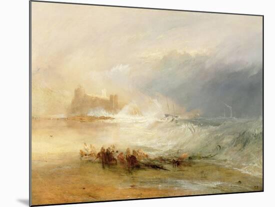 Wreckers - Coast of Northumberland, with a Steam Boat Assisting a Ship Off Shore, 1834-J. M. W. Turner-Mounted Giclee Print