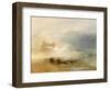 Wreckers - Coast of Northumberland, with a Steam Boat Assisting a Ship Off Shore, 1834-J. M. W. Turner-Framed Premium Giclee Print