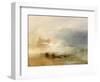 Wreckers - Coast of Northumberland, with a Steam Boat Assisting a Ship Off Shore, 1834-J. M. W. Turner-Framed Premium Giclee Print