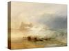 Wreckers - Coast of Northumberland, with a Steam Boat Assisting a Ship Off Shore, 1834-J. M. W. Turner-Stretched Canvas